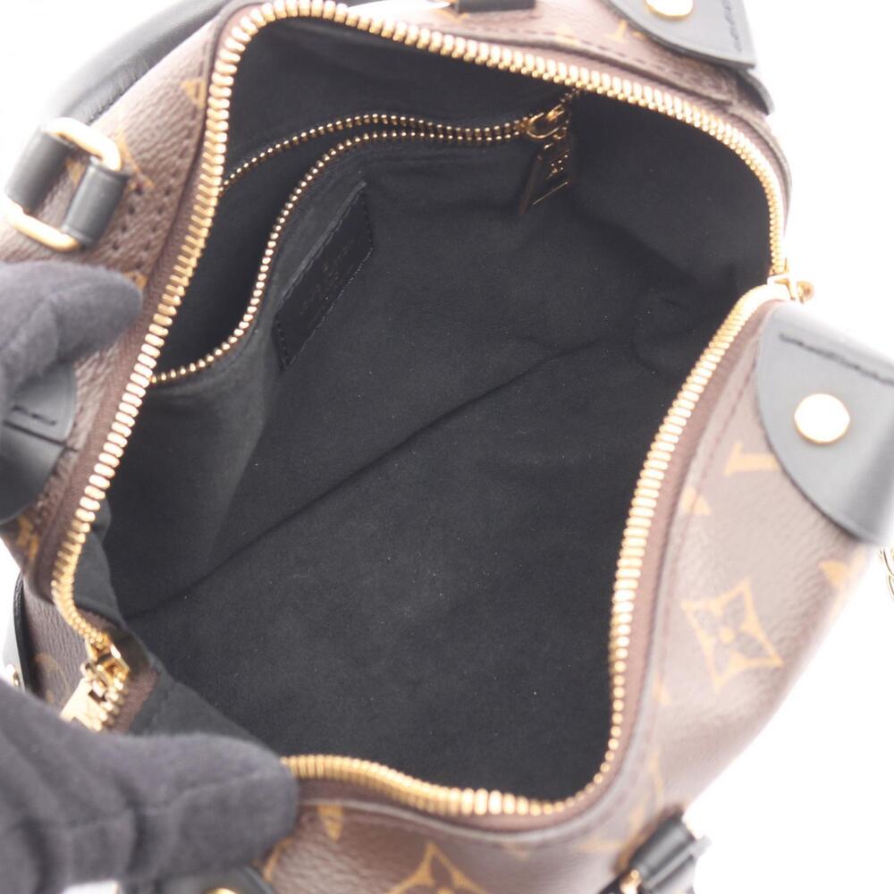 Louis Vuitton Leather Handbag Monogram Malle Canvas Brown Black Souple - Picture 3 of 7